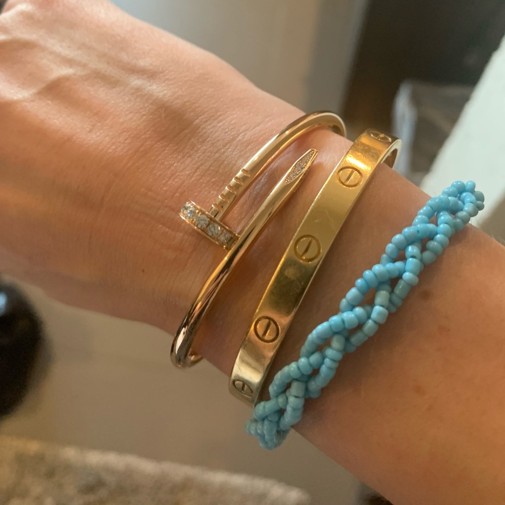 Cartier Juste Un Clou pink gold with diamonds bracelet - Picture 15 of 15